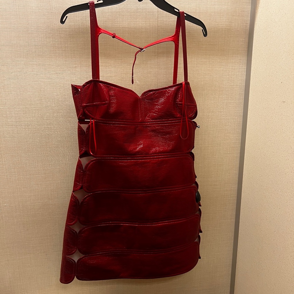 Courrèges Red Diamond Cutout Dress
